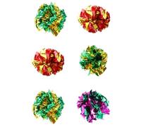 HOMOCONO Mylar Crinkle Cat Balls Interactive Exercise 6pcs Lightweight to Encourage Play and Calm down Your Pets in Spring Random Color for Kittens and Cats