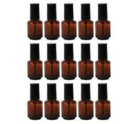 HOMOCONO Nail Polish Bottles Empty Refillable Cylindrical with Brush Cap Glass 15pcs 8ml Well Sealed Nail Polish Vials Suitable for DIY Treatments and Cuticle Oils