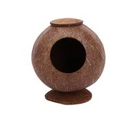 HOMOCONO Natural Coconut Shell Bird Nest House Beautifully Crafted with Sturdy Brown Material for Pet Birds and Squirrels Suitable for Summer and Winter, Desktop Hamster and Guinea Pig