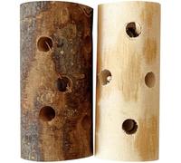 HOMOCONO Natural Fruitwood Chew Sticks for Teeth Grinding and Behaviour Improvement for Pets 2pcs with Unique Shapes for Small Pets Hamsters and Small Birds When They Are Alone at Home