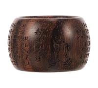 HOMOCONO Natural Wood Finger Ring for Men with Unique Buddhism Style, Comfortable and Secure Fit Thumb Ring Accessory, Stylish Synthetic Material Collectible Item for Everyday Wear