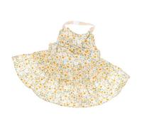 HOMOCONO Pet Bunny Dress and Leash Set for Small Rabbits, Lightweight Cotton Harness with Extra-long Rope, Beautiful Yellow Outfit for Outdoor and Indoor Activities