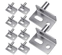 HOMOCONO Pivot Hinge Heavy Duty Iron Corner Hinges for Wood Doors Multi-Purpose Short Style (Silver, 10Pcs)