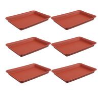 HOMOCONO Plant Pot Trays Convenient for Moving Plant Pots Household Use 6pcs Rectangular Plastic Flowerpot Bases Water Collecting Saucers Reusable Resin Material Random Color