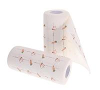 HOMOCONO Plenty Kitchen Towel Paper, 2 Rolls Kitchen Cleaning Wipes, Wood Pulp, Easy Tear-off, 55 Sheets Per Roll, Printed Pattern, Household Cleaning