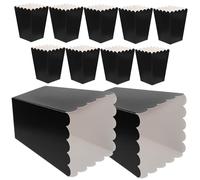HOMOCONO Popcorn Boxes Paper Snack Holders 50Pcs Black Cardboard 4.21X2.16In Reusable for Festivals Movie Nights Birthdays Weddings