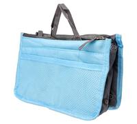 HOMOCONO Portable Double Zipper Storage Bag Large Capacity Multi-Compartment Toiletry Bag Made of Sturdy Polyester for Cosmetics and Keys Suitable for Outdoor Travel and Business Trips