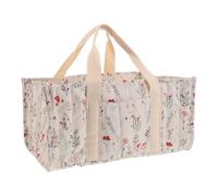 HOMOCONO Portable Nursery Caddy for Diapers Bottles Wipes Foldable Beige