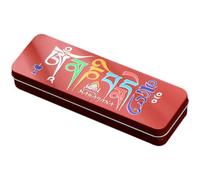 HOMOCONO Portable Red Iron Incense Stick Box with Sponge Inner Layer, Convenient to Store Small Items, Incense Holder for Sticks and Home Fragrance Use