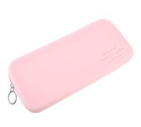HOMOCONO Portable Silicone Makeup Brush Holder with Zipper Design, Easy to Open Or Close, Proper Capacity for Travel and Festival Use, Stylish Pink Makeup Brush Organizer Bag for Women