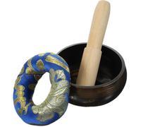 HOMOCONO Portable Tibetan Singing Bowl Set for Meditation and Relaxation, Handmade Copper Sound Bowl with Wooden Mallet and Cotton Cushion, for Yoga and Grounding Color