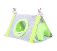 HOMOCONO Practical Hamster Bed Triangle Nest Small Pet Winter Bed Warm Sleeping Tent Wood and Cloth Material Easy to Carry for Puppy and Mouse Carrier Use