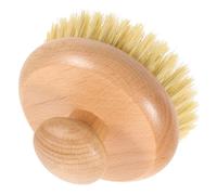 HOMOCONO Practical Shower Brush Comfortable Round Handle, Chinese Cherry Wood and Sisal Material, Produces Froth for Effective Body Cleaning and Bathing
