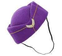 HOMOCONO Purple Flight Attendant Hat and Cosplay Stage Performance