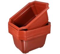 HOMOCONO Rectangular Bonsai Pot 10Pcs Plastic Planter 10.02X7.86X5.11In Thickened Sturdy Gardening Pot for Succulents and Indoor Plants