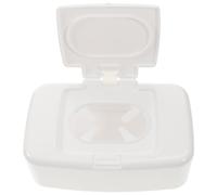 HOMOCONO Refillable Wipes Holder Box with Lid, Portable Wet Tissue Dispenser for Desktop and Nursery Use, White Plastic Case for Household Storage