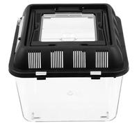 HOMOCONO Reptile Breeding Box Black Plastic Container with Handle Portable Mini Breeding Enclosure for Lizard Tarantula Spider Frog Scorpion