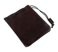 HOMOCONO Retro Leather Drawstring Pouch for Small Jewelry and Cash, Soft Grain Cowhide with Secure Closure and Reliable Storage, for Daily Wallet Supplement or Vending Machine Payments
