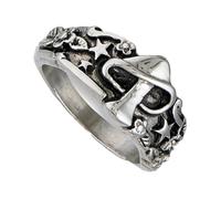 HOMOCONO Retro Mushroom Star Leaf Ring for Men Size 10, Stylish Alloy Finger Ring with Unique Personality Design, Versatile Men’s Decorative Jewelry for Daily Wear