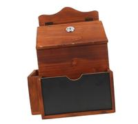 HOMOCONO Retro Wooden Suggestion Box Tip Collection Container Tip Drop Container Church Offering Wooden Prayer Fundraising Suggestion Holder Locked Mailbox Coffee