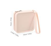 HOMOCONO Reusable Silicone Period Pouch for Teens, Portable Feminine Bag with Skin-Texture Surface, Compact Sanitary Napkin and Tampon Holder in Light Beige for Daily Use and Menstruation