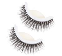 HOMOCONO Reusable Thick Self-adhesive Fake Lashes Natural Long False Eyelash Extension Tools for Party Wedding Daily Use with Spare Glue Strips