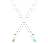 HOMOCONO Romantic Turtle Necklace and Glow the Dark Feature 1 Pair with Magnetic Heart Design Plastic Resin Pendant Necklaces for Valentine's Day for Women Couple Dates