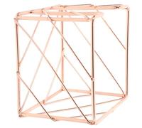 HOMOCONO Rose Gold Metal Memo Holder Desktop Note Cube Hollow Design Vintage Style for Office and School Desk Organiser