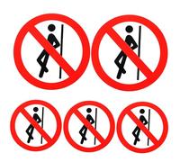 HOMOCONO Safety Warning Sign Stickers No Leaning Sign Decals 3.94X3.94 Inch Self Adhesive Sturdy Labels for Workshop Metal Surfaces
