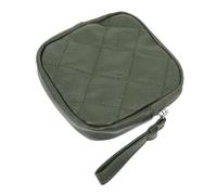 HOMOCONO Sanitary Napkin Bag Portable Tampon Holder Cotton and Linen Material Compact Stylish Design with Convenient Zipper Green for Travel and Everyday Use