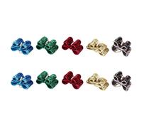HOMOCONO Shiny Bowknot Hair Accessories and Form-fitting Comfort 10pcs with Webbing Material Gentle on Pets Skin Color for Dogs for Christmas and Photo Taking