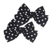 HOMOCONO Shoe Clips Wedding Accessories for Engagement 1 Pair Black Fabric Clips Bow Lightweight Reusable Spotty Bow Shoe Decorations and Valentine's Day for Women Bridal