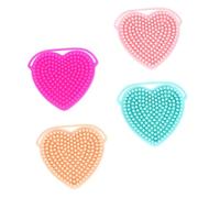 HOMOCONO Silicone Heart-Shaped Bathing Brush Set 4Pcs Dual-Sided Manual Face and Hair Massage Tool for Gentle Skin Cleansing at Home