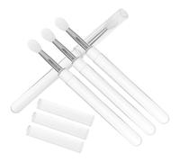 HOMOCONO Silicone Lip Brush Set with Lid, Portable and Gentle on Skin 4pcs Includes Aluminum Tube, for Travel and Makeup Use, Suitable for Those Learning and Experimenting with Makeup