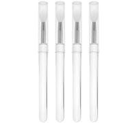 HOMOCONO Silicone Lipstick Brush Set with Lid Easy to Carry 4pcs Portable Fits in Long Wallet Lip and Eye Shadow Applicators and Made with Aluminium Tube, for Traveling