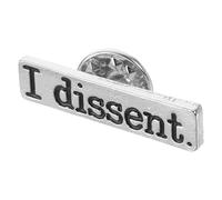 HOMOCONO Silver Alloy Brooch with I Dissent Letters, Elegant Lapel Pin for Collar Decoration, Chic and Unique Fashion Accessory for Women