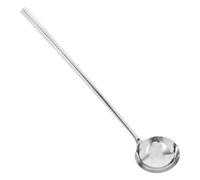 HOMOCONO Simple Stainless Steel Cooking Utensil Kitchen Spoon with Thickened Long Handle, Convenient to Store and Easy to Clean, for Home Use