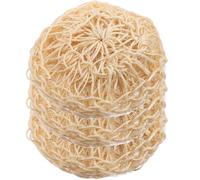 HOMOCONO Sisal Hemp Bath Scrubber with Stronger Cleaning Ability and Supple Texture 3pcs Beige Body Scrubbers Convenient Shower Ball for Exfoliating and Back Massage for Children