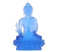 HOMOCONO Small Blue Resin Buddha Statue for Indoor Home and Car Dashboard Decoration, Creative Design Versatile Use, Gift for A Warm and Contemplative Atmosphere