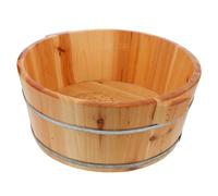 HOMOCONO Solid Wood Foot Bath Tub Foot Soaking Basin with Convenient Handles for Home Spa Sauna