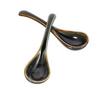 HOMOCONO Soup for Durability Smooth and 2pcs High Spoons Ceramic Surface, Practical Utensils Kitchen Home Kitchen and Restaurant Use