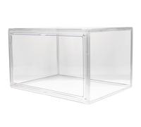 HOMOCONO Stackable Transparent Book Storage Box Acrylic Bookshelf Organizer 14.17X10.63X8.66In for Home Desktop Storage with Clear View