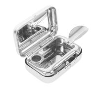 HOMOCONO Stainless Steel Mini Ashtray Portable Windproof with Lid Compact for Car Office Outdoor and Home Use