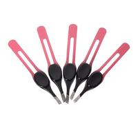 HOMOCONO Sturdy Stainless Steel Eyebrow Hair Scissors Easy to Hold Design, 5pcs Assorted Colour Eyebrow Clips, Portable Hair Cutting Tools for Outdoor and Makeup Use Random Color