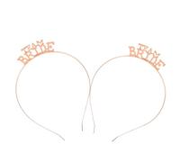 HOMOCONO Team Bride Headband 2Pcs Rose Gold Metal Creative Hair Clasp for Wedding Dress Accessory and Bachelorette Party
