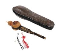 HOMOCONO Traditional Hulusi Chinese Flute Musical Instrument in Key of C with Antidrop Structure, Lightweight Bamboo and Gourd Design, Comfortable to Play for Beginners, Includes Protective