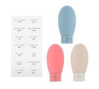 HOMOCONO Travel Bottles Set 3pcs 60ml Portable Leak-proof Pe and Pp Refillable Containers for Shower Gels and Make-up, for Easy Suitcase Packing and Carrying on Planes