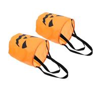 HOMOCONO Treat Foldable Reusable and Reinforced Handle Halloween 2pcs Bag for at Cloth Pumpkin Design Candy Storage Festival Trick-or-treat Community Events Parties