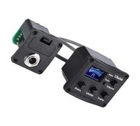 HOMOCONO Ukulele Electric Piezo Pickup Equalizer with Tuner, 3 Bands Eq and 3 Status Control Knobs, Plastic Material, Precise Tuning Preamp Amplifier with Lcd Display for Guitar and Ukulele