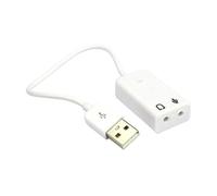 HOMOCONO Usb 2.0 Sound Card Adapter 7.1 Channel Virtual Audio Converter for Notebooks Plug and Play White